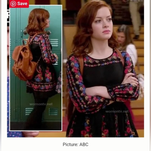 Free People Women's Age of Aquarius Boho Floral Mini Dress in Black Combo Size 6 - Picture 11 of 11